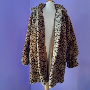Dennis Basso Leopard Print Faux Fur Reversible Coat